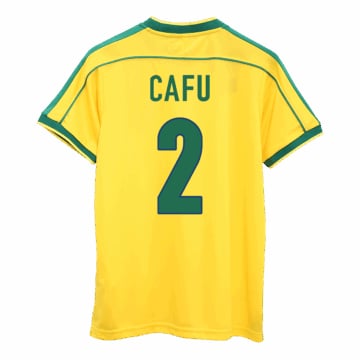 Men's Brazil CAFU #2 Home Jersey 1998