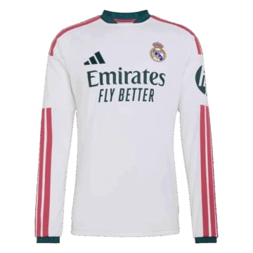 Men's Replica adidas Real Madrid Home Long Sleeve Jersey 26/27