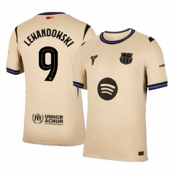 Men's Replica Nike Barcelona Away Jersey 25/26 LEWANDOWSKI #9