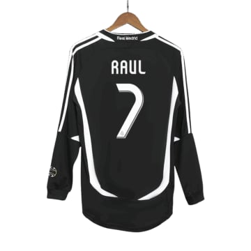 Men's Replica adidas Real Madrid Away Long Sleeve Jersey 06/07 RAUL #7