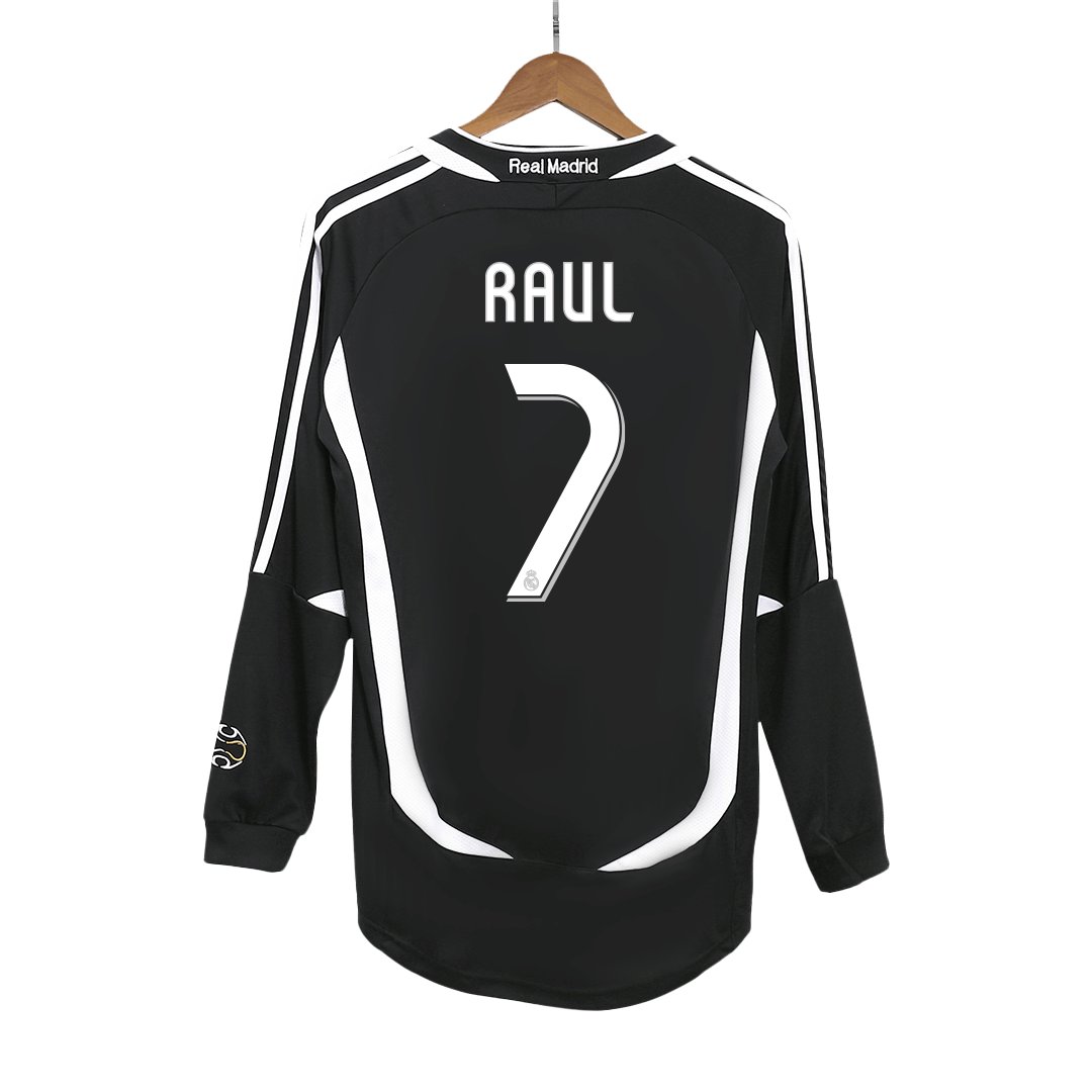 Men's Replica adidas Real Madrid Away Long Sleeve Jersey 06/07 RAUL #7