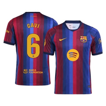 Men's Replica Nike Barcelona Home Jersey 26/27 GAVI #6