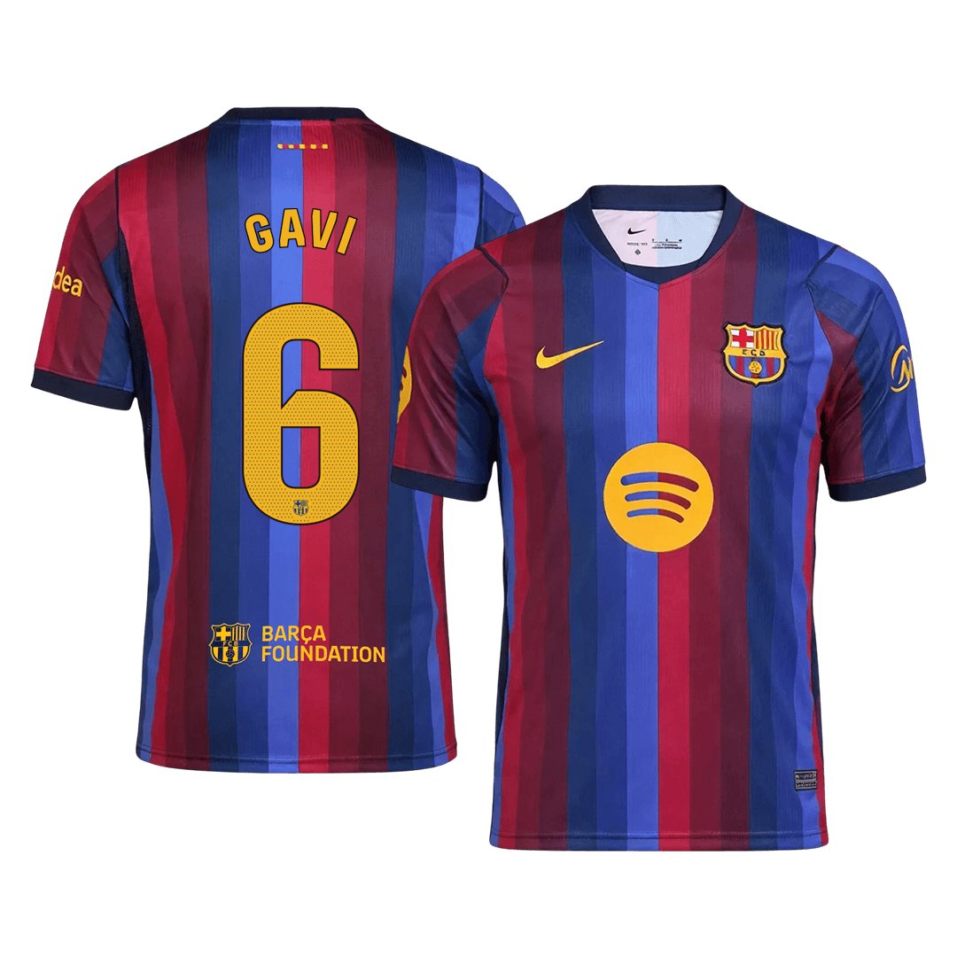 Men's Replica Nike Barcelona Home Jersey 26/27 GAVI #6