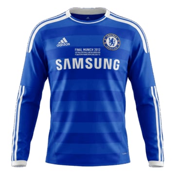 Men's Replica adidas Chelsea FC Home Long Sleeve Jersey 11/12
