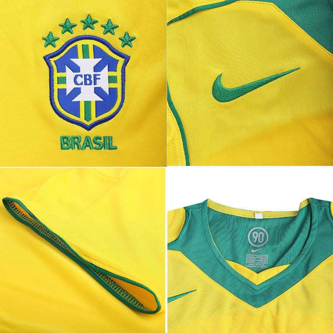 Men's Replica Nike Brazil Home Jersey 2004 - Image 8