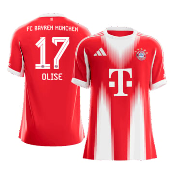 Men's Replica adidas Bayern Munich Home Jersey 25/26 OLISE #17