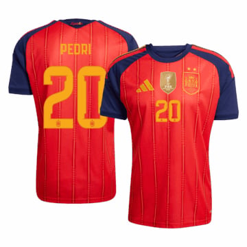 Men's Replica adidas Spain Champion Jersey 2026 PEDRI #20