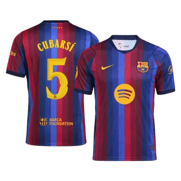 Men's Replica Nike Barcelona Home Jersey 26/27 CUBARSÍ #5