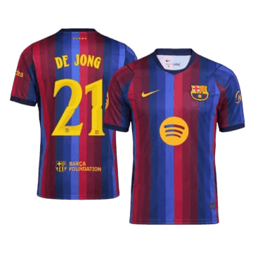 Men's Replica Nike Barcelona Home Jersey 26/27 DE JONG #21