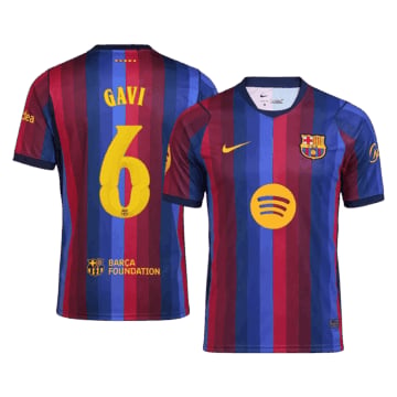 Men's Replica Nike Barcelona Home Jersey 26/27 GAVI #6