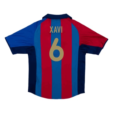 Men's Replica Nike Barcelona Home Jersey 01/02 XAVI #6