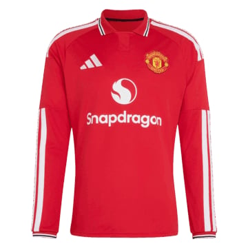 Men's Replica adidas Manchester United Home Long Sleeve Jersey 26/27