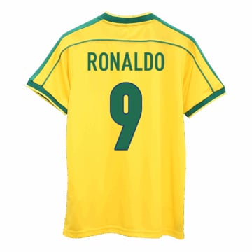 Men's Brazil RONALDO #9 Home Jersey 1998