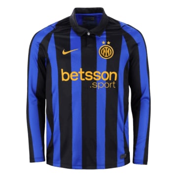 Men's Replica Nike Inter Milan Home Long Sleeve Jersey 26/27