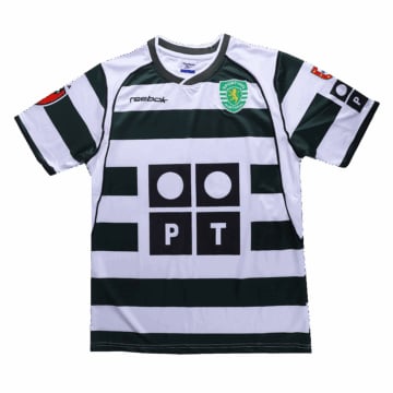 Men's Replica Reebok Sporting Lisbon Home Jersey 01/03