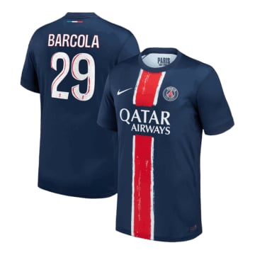 Men's Replica Nike Paris Saint-Germain Home Jersey 24/25 BARCOLA #29