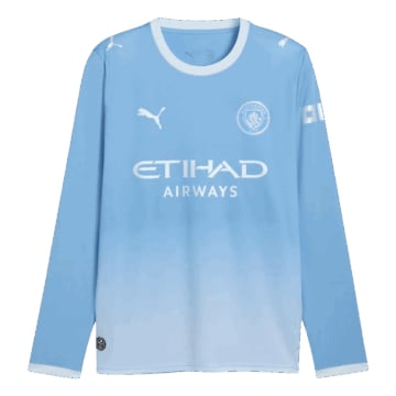 Men's Replica Puma Manchester City Home Long Sleeve Jersey 26/27
