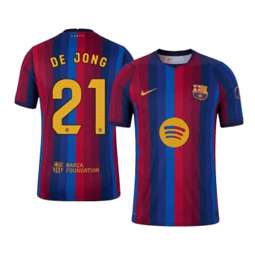 Men's Authentic Nike Barcelona Home Jersey 26/27 DE JONG #21