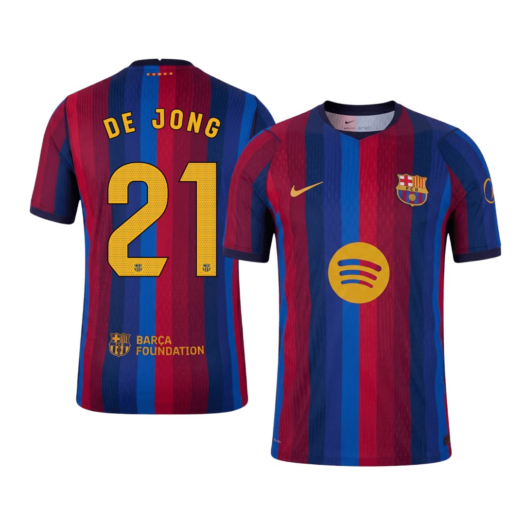 Men's Authentic Nike Barcelona Home Jersey 26/27 DE JONG #21