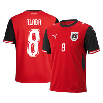 Men's Replica Puma Austria Home Jersey 2026 ALABA #8