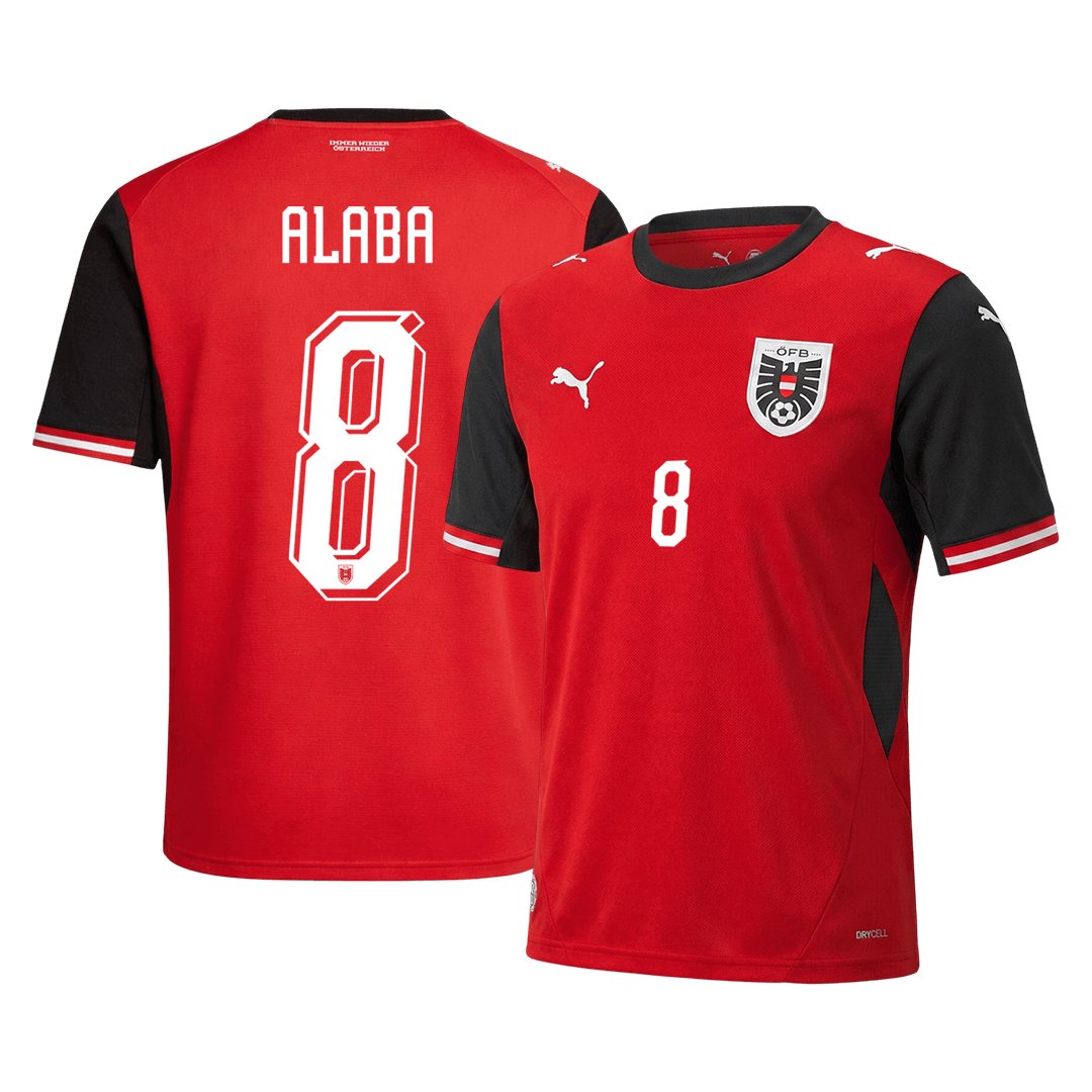 Men's Replica Puma Austria Home Jersey 2026 ALABA #8