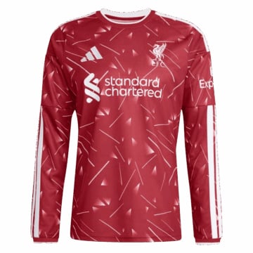 Men's Replica Nike Liverpool Home Long Sleeve Jersey 26/27