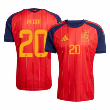 Men's Replica adidas Spain Home Jersey 2026 PEDRI #20