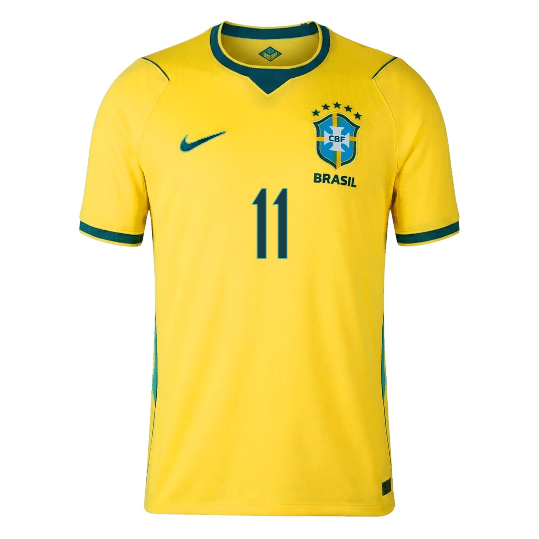 Men's Replica Nike Brazil Home Jersey 2026 RAPHINHA #11 - Image 3