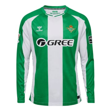 Men's Replica Hummel Real Betis Home Long Sleeve Jersey 25/26