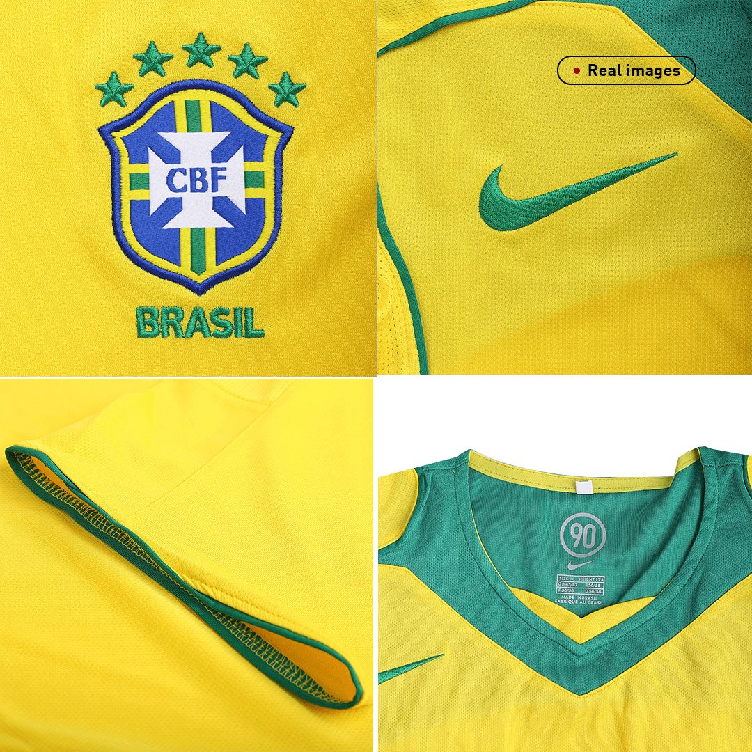 Men's Replica Nike Brazil Home Jersey 2004 - Image 5