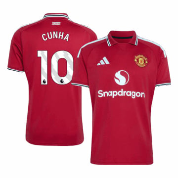 Men's Replica adidas Manchester United Home Jersey 26/27 CUNHA #10