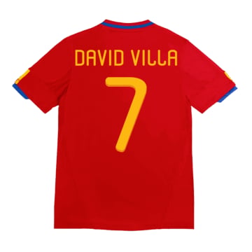 Men's Replica adidas Spain Home Jersey 2010 DAVID VILLA #7