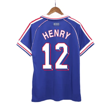Men's Replica adidas France Home Jersey 1998 HENRY #12