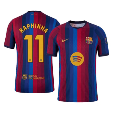 Men's Authentic Nike Barcelona Home Jersey 26/27 RAPHINHA #11