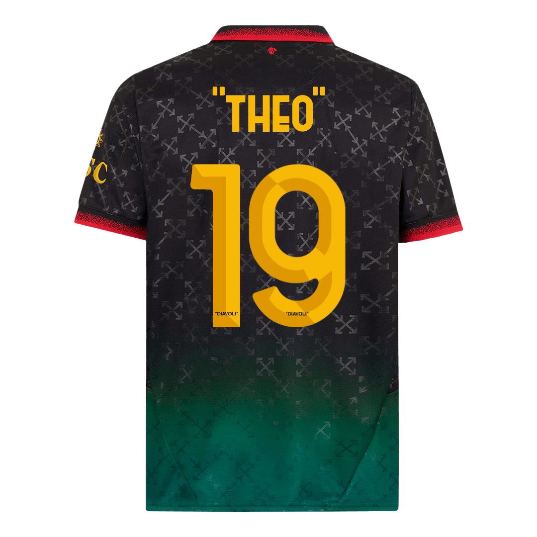 Men's AC Milan "THEO" #19 Fourth Jersey 24/25 - Image 3
