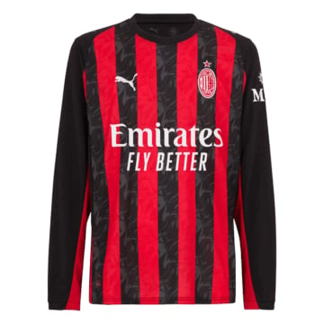 Men's Replica Puma AC Milan Home Long Sleeve Jersey 25/26